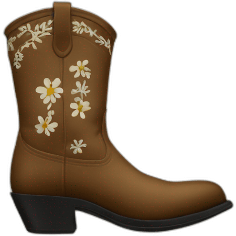 Santiag boot originally with white pattern emoji