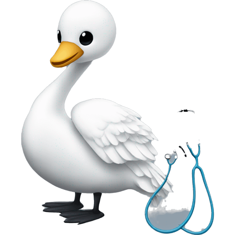 a swan with a mask and stethoscope  emoji