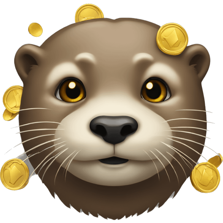 otters with gold coins emoji