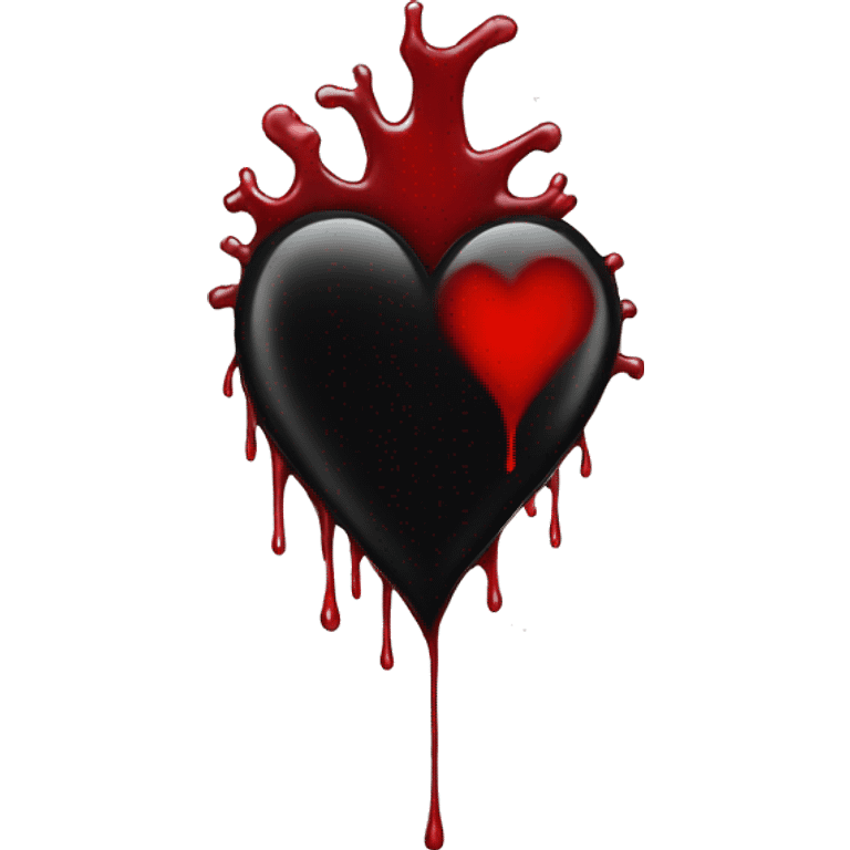 Black heart bleeding red emoji