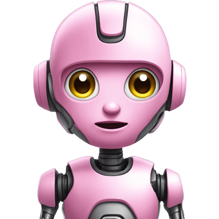 cute pink ai robot that does not have a humanoid shape emoji