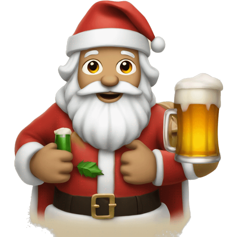 SANTA HOLDING BEER emoji