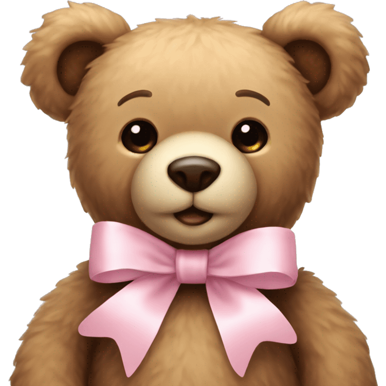 teddy bear with light pink bow emoji