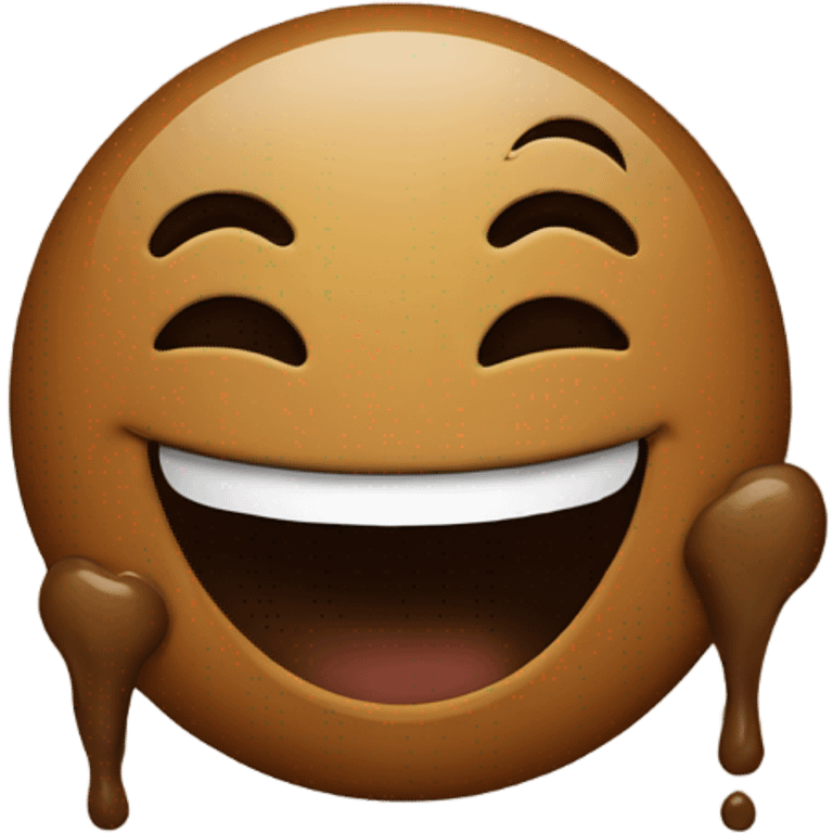 laughing face with poop emoji