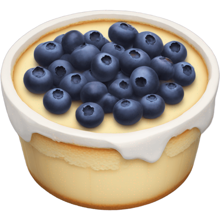 cheesecake tub with blueberries emoji