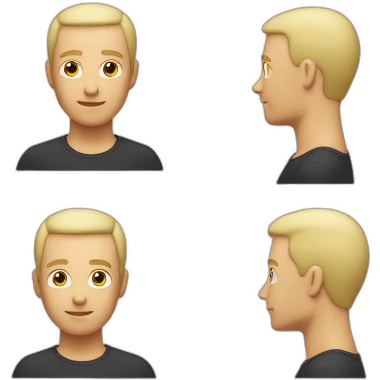 guys with blond air just on the top of the head and no hair on the sides emoji