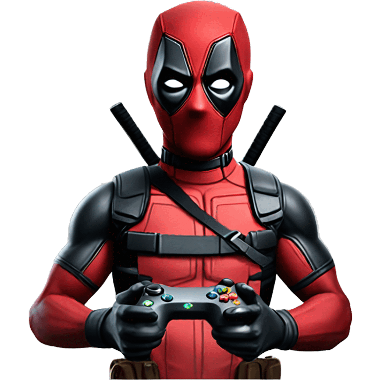 Deadpool holding xbox controller emoji