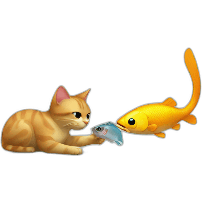 Cat theft a fish in his mouse emoji