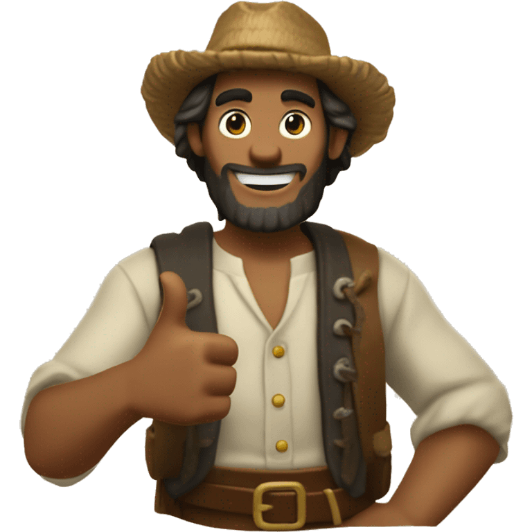 generate an emoji of robinson crusoe giving thumbs up emoji