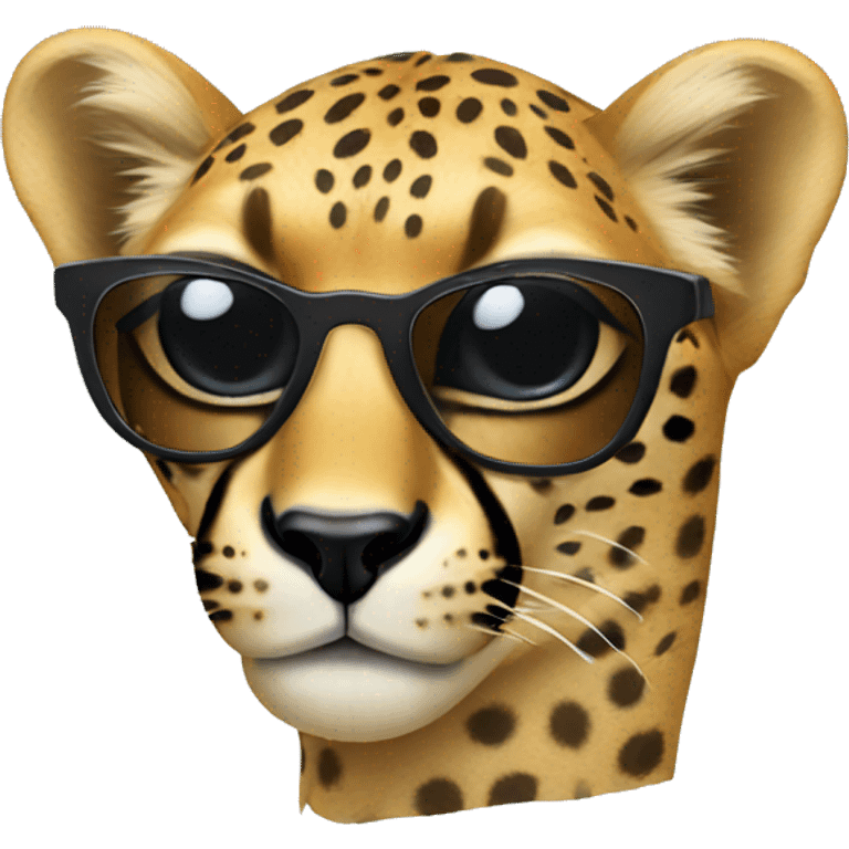 Cheetah with sunglasses on emoji