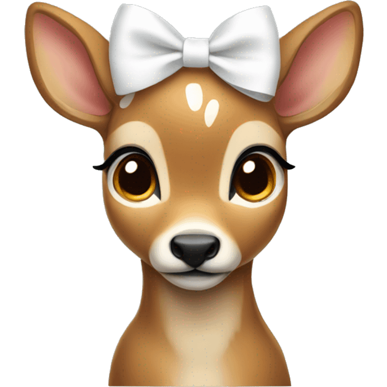 fawn wearing a white bow  emoji