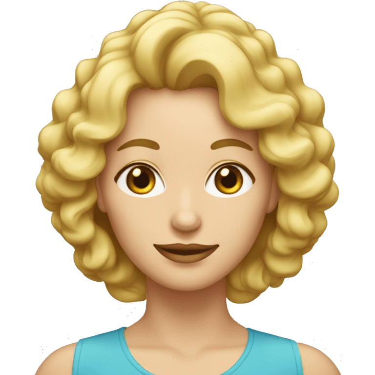 Mujer 60 años rubia pelo rizado emoji