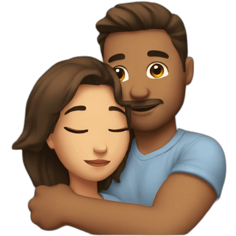 Couple cuddling  emoji