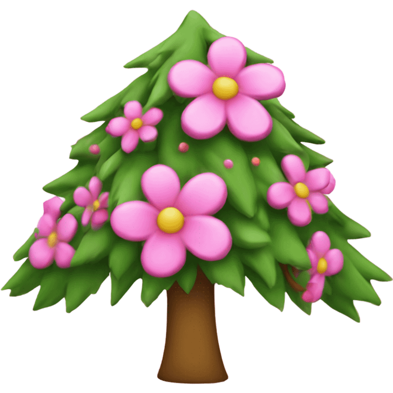 Árvore de natal rosa emoji