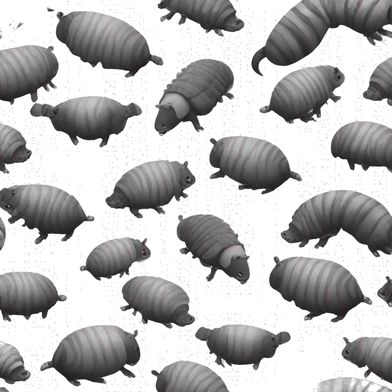 Black and white armadillo pig panda centipede armadillo  emoji