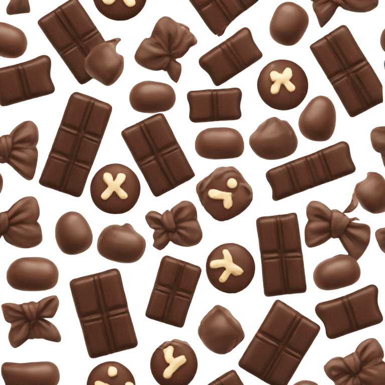 Dark chocolate bow isolated emoji