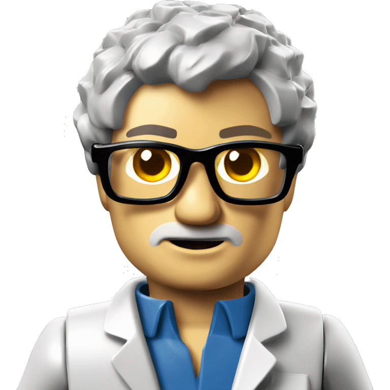 Cool Lego man, laboratory, experiment, laser emoji