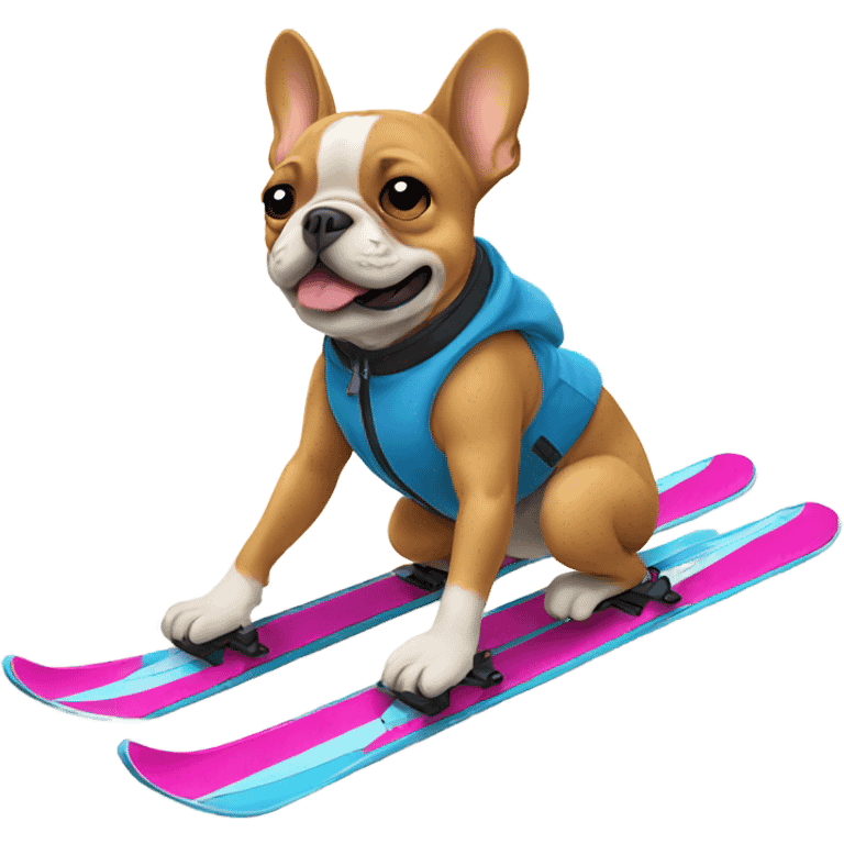 Frenchie skiing emoji