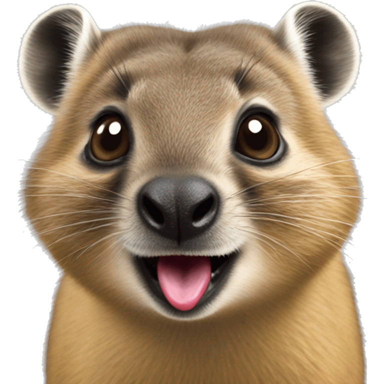 Hyrax sticking tongue out  emoji