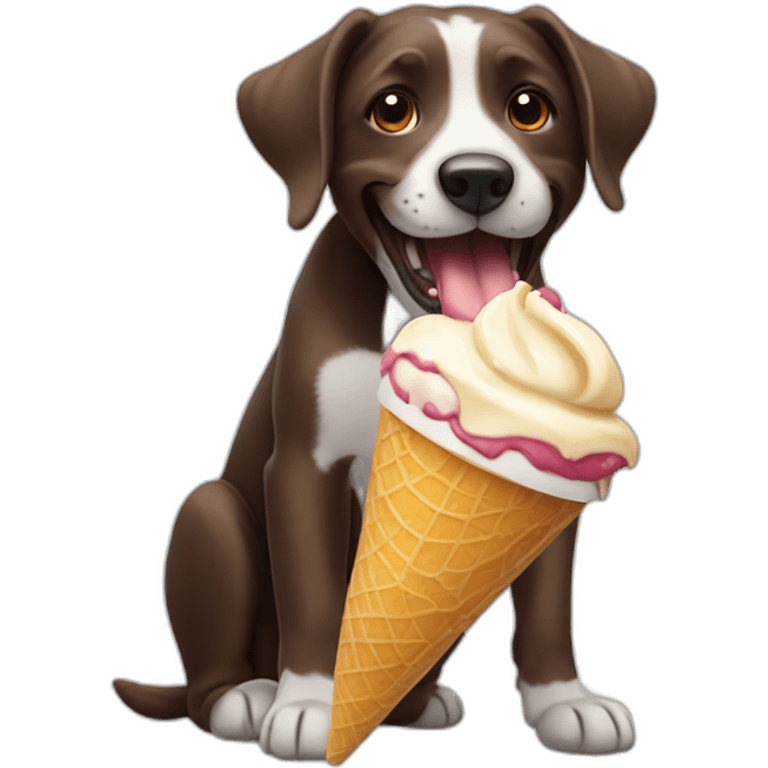 dog eating icecream emoji