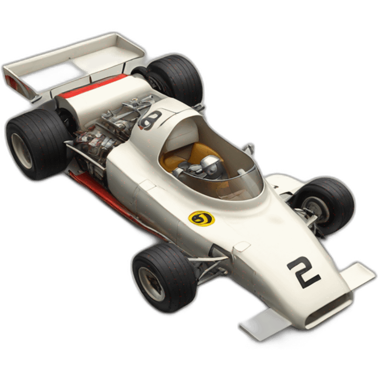 Top down view of vintage f1 racecar emoji