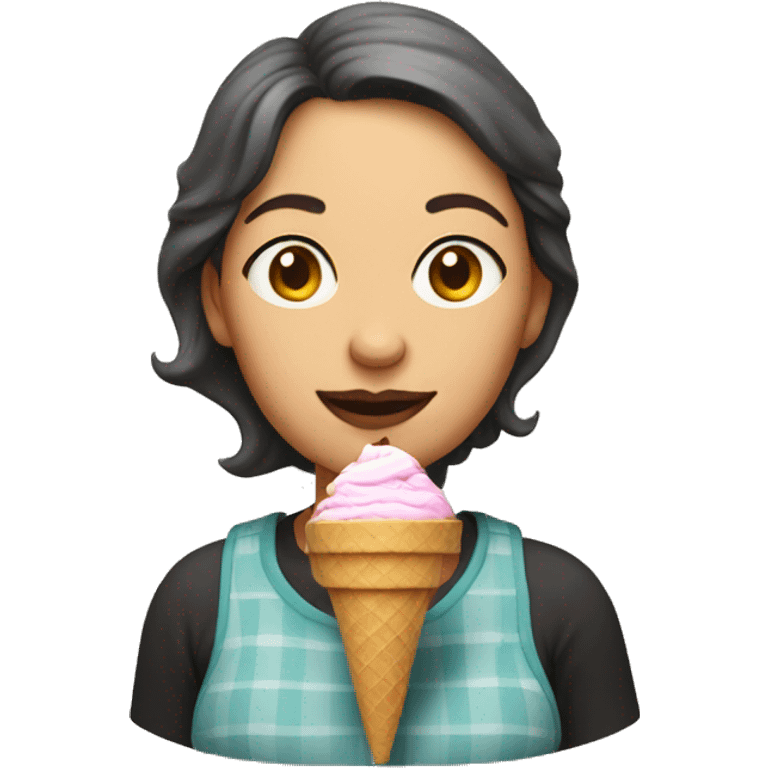 Mum with ice cream  emoji