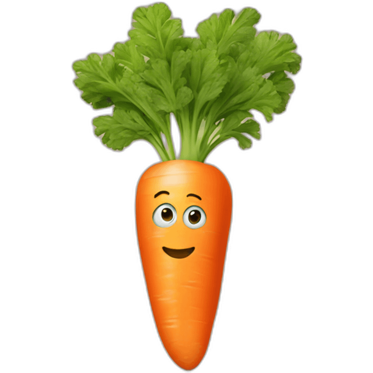 carrot shaped like the number 1 emoji