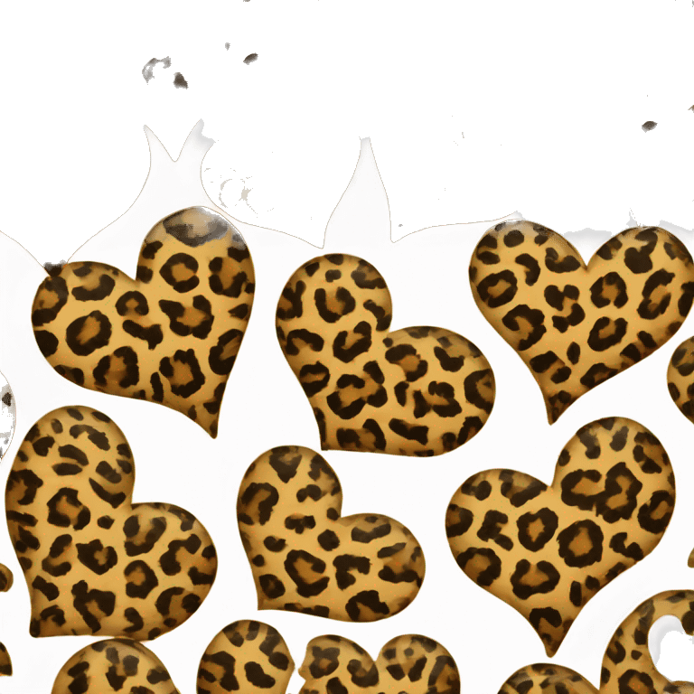 Leopard print love heart emoji