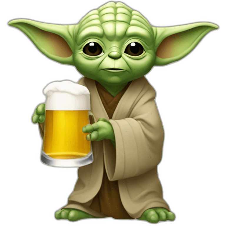 Yoda qui boit une bière emoji