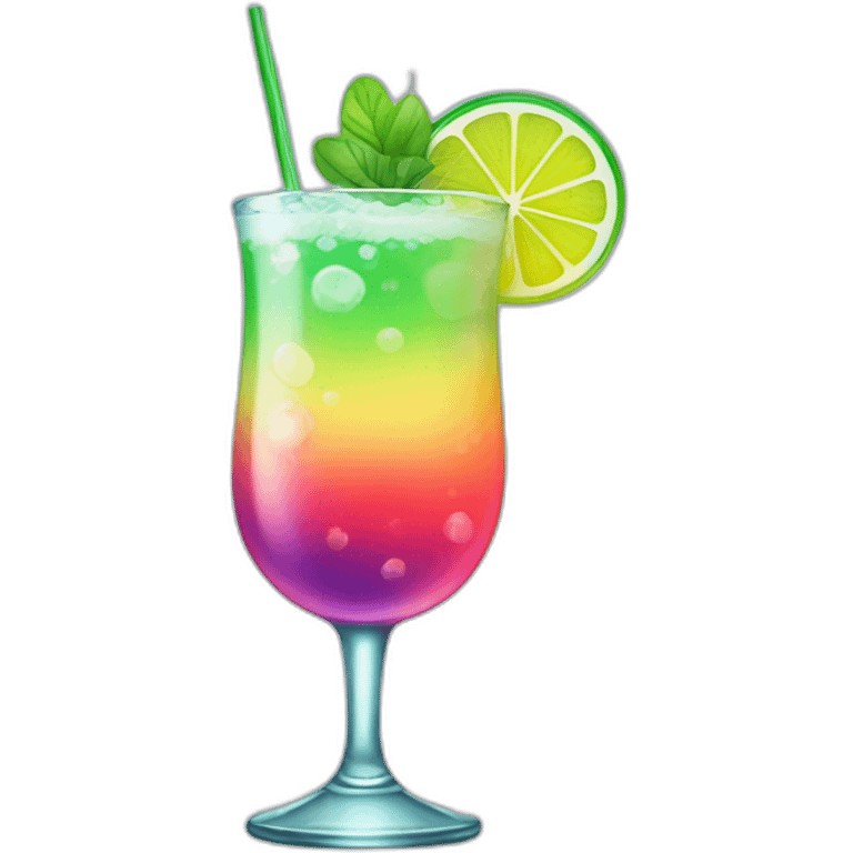 Sprite cocktail with color gradient emoji