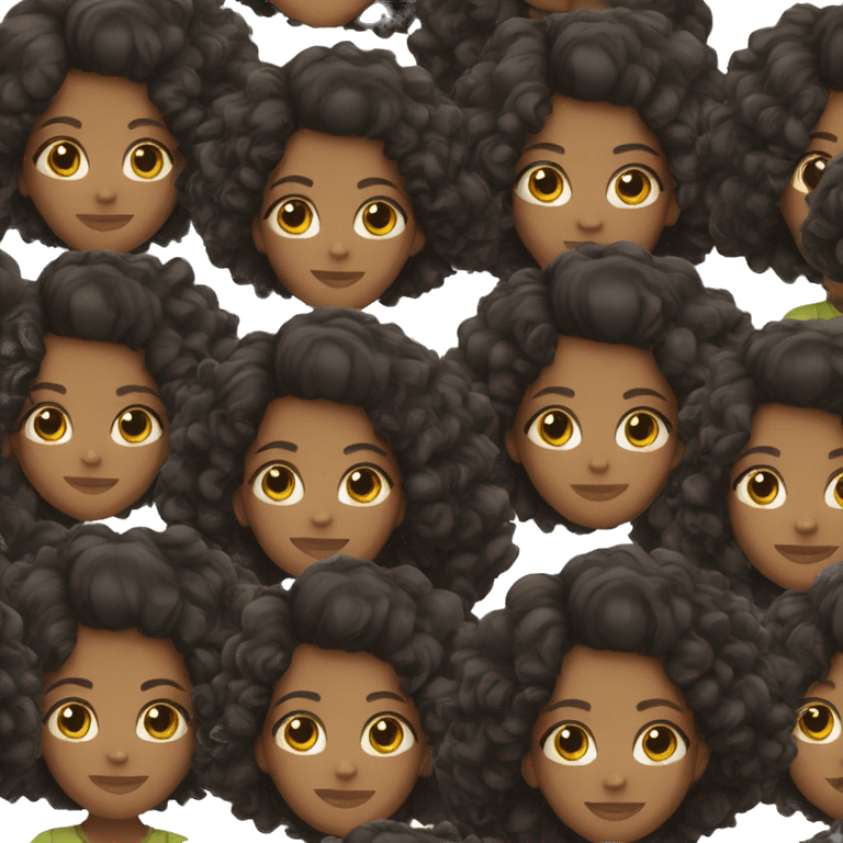 black girl with curly hair emoji