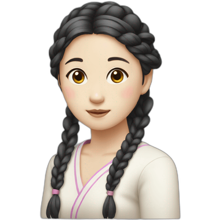 korean girl with braid emoji