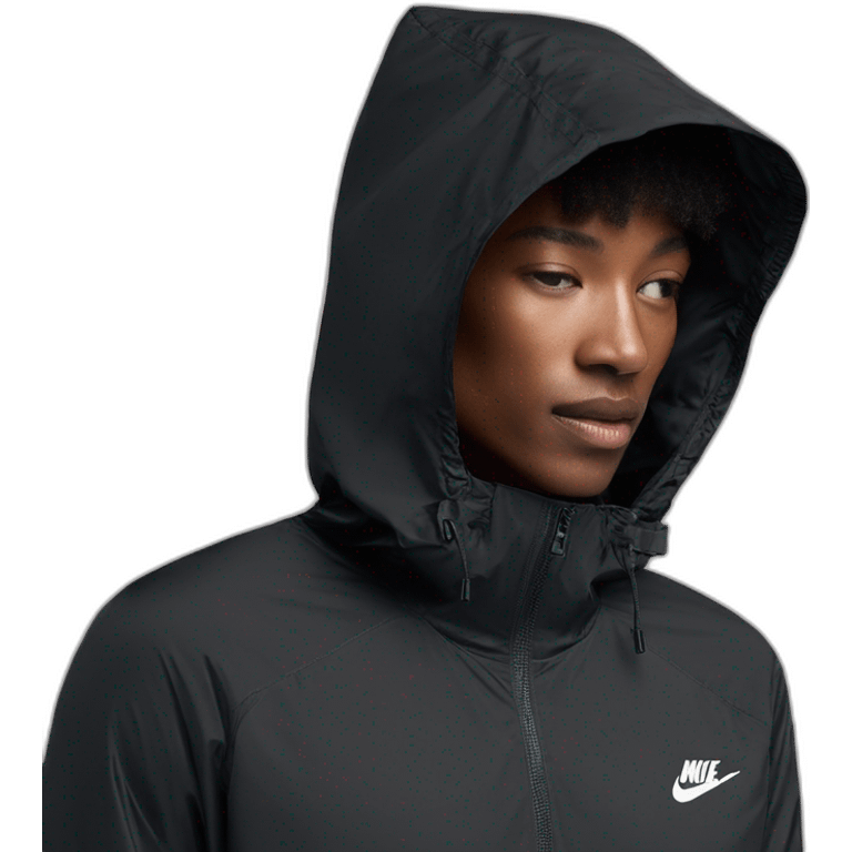 Cagoule noire avec logo nike emoji