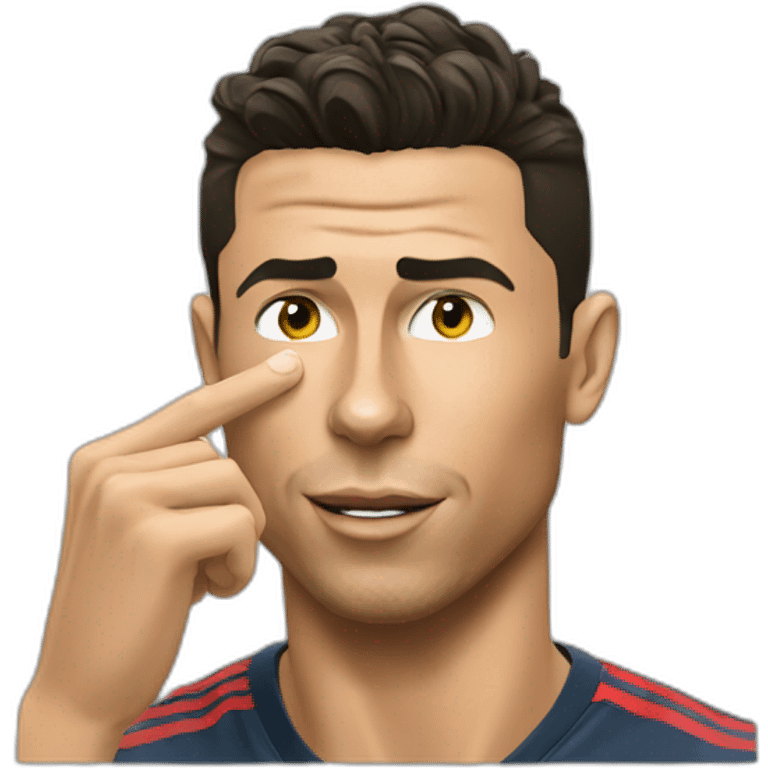 Cristiano ronaldo picking nose emoji