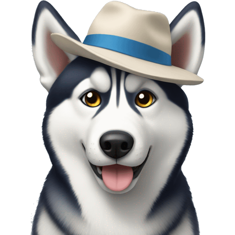 Husky wearing a hat  emoji