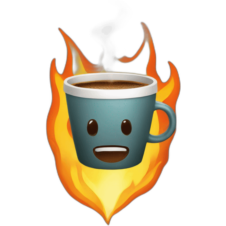 Coffee on fire emoji