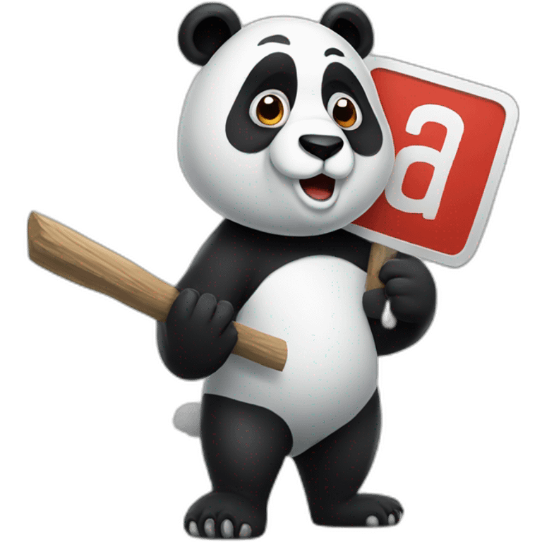 Panda holding a sign that says raid emoji