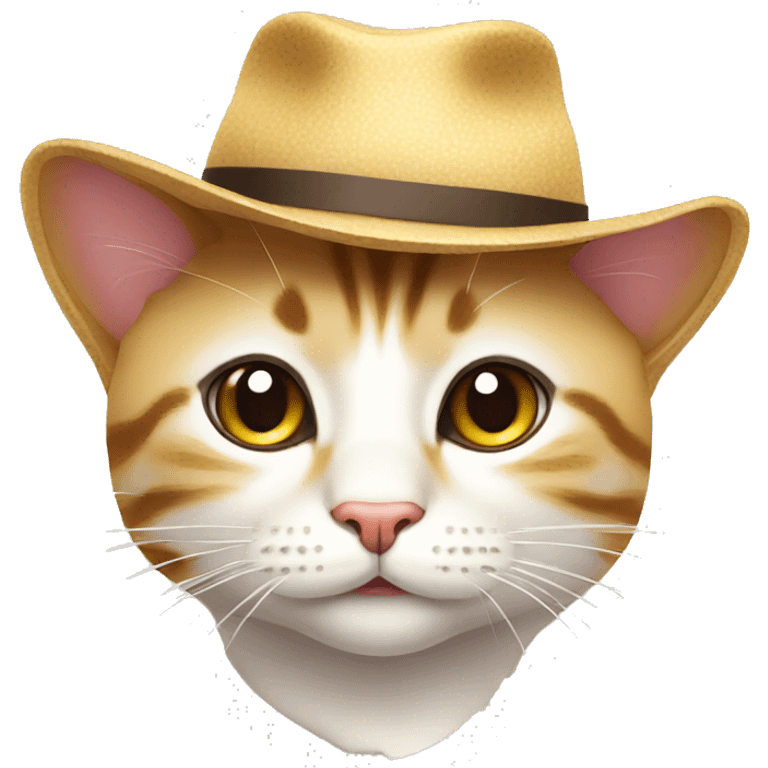 funny cat with hat emoji