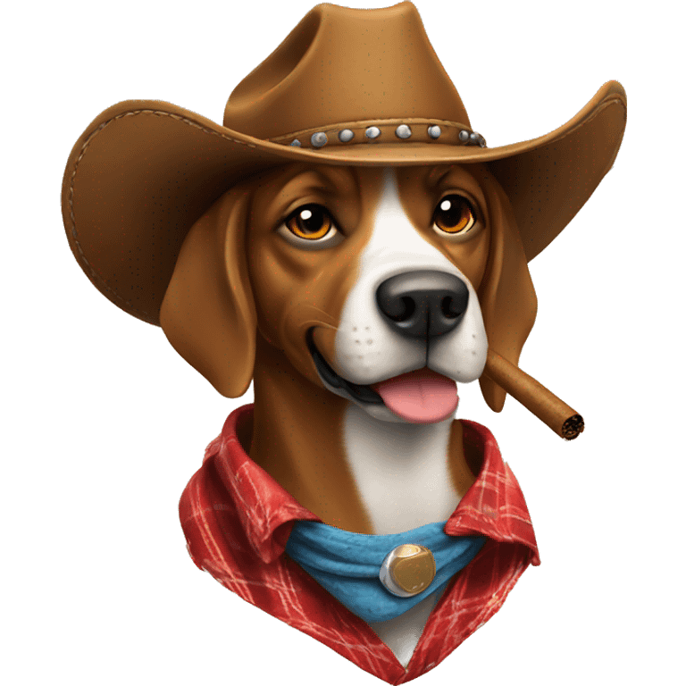 cowboy dog smoking cigar emoji