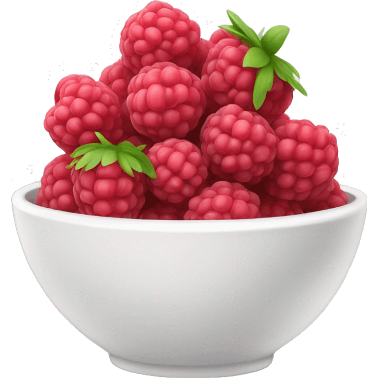 raspberries in a white bowl  emoji