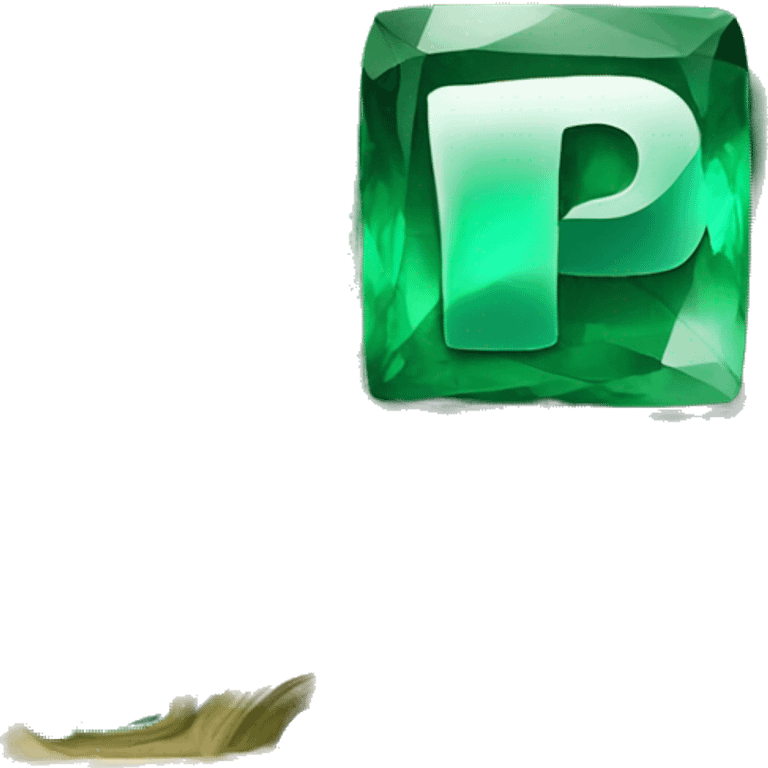 Emerald green square whit the letter P in the middle emoji