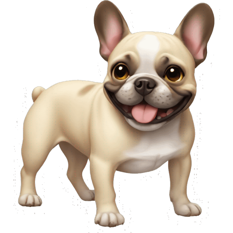 French bulldog smiling emoji