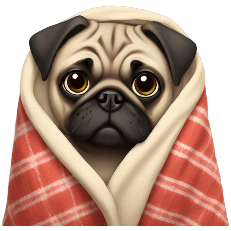 Pug dog with blanket emoji