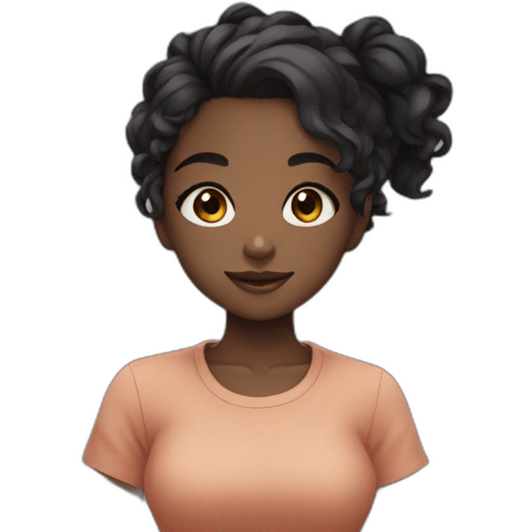 Cute black anime girl emoji