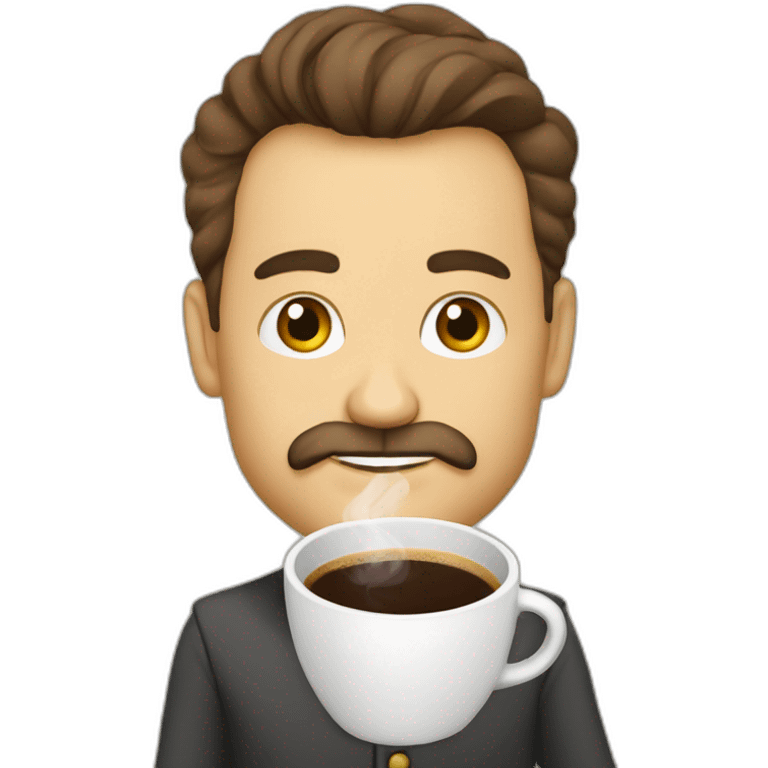 taras shevchenko with a cup of coffee emoji