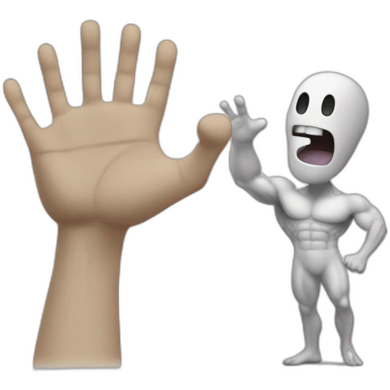 Muscleman and high five ghost emoji