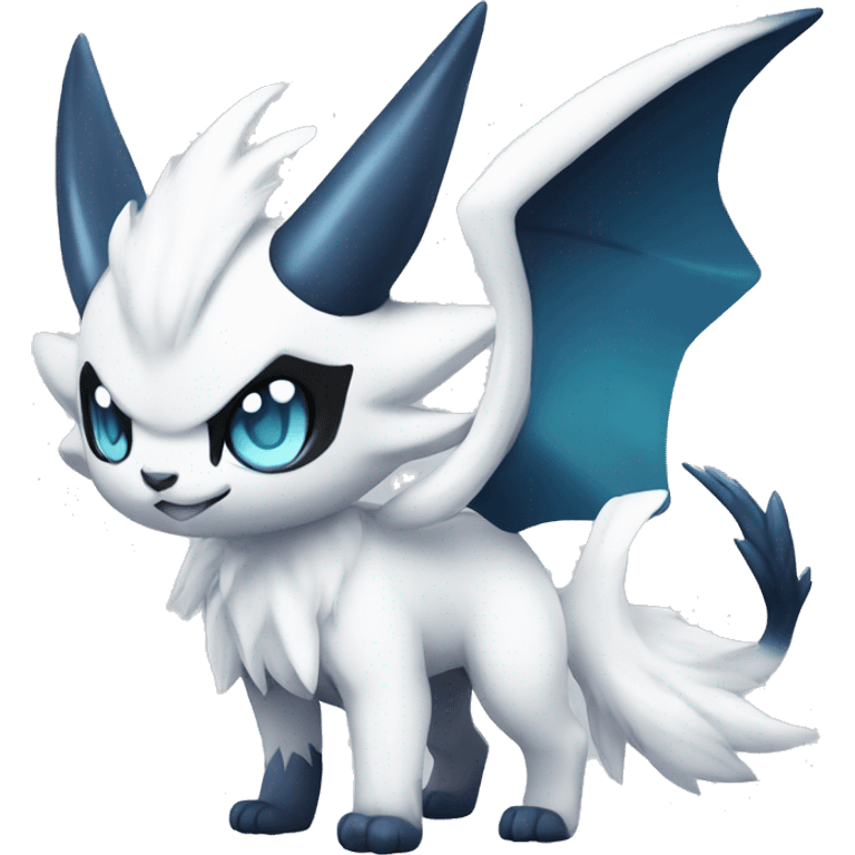 Edgy Cool Kawaii Chibi Baby Absol-Silvally-Vaporeon-Absol-Pokémon Full Body emoji