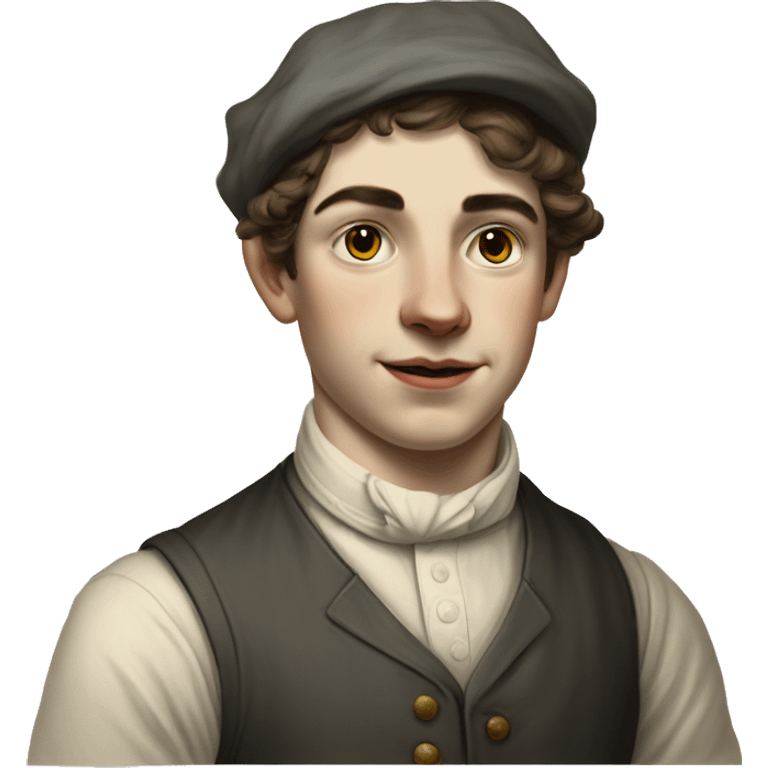 young man worker 19th century with white skin emoji