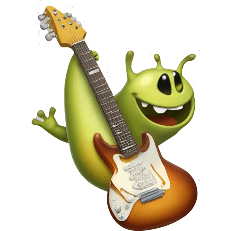 Happy slug playing electric guitar emoji