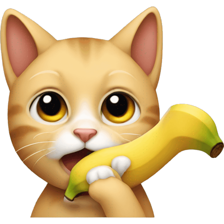 Cat eating a banana  emoji